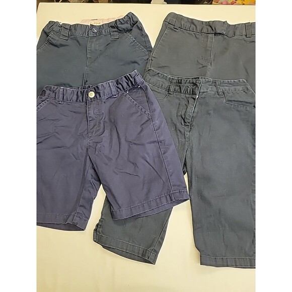 4 Pair Girl's Size 7 Navy Blue Uniform Shorts Cat Jack Arrow Gymboree Adjustable - Picture 1 of 16